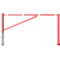 Swing barrier | for casting in concrete, hot-dip galvanized and red coated with white reflecting rings | clear width: 2500 mm | for padlock